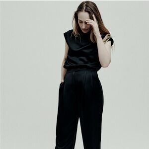 Zara High Neck Satin Effect Top— New!